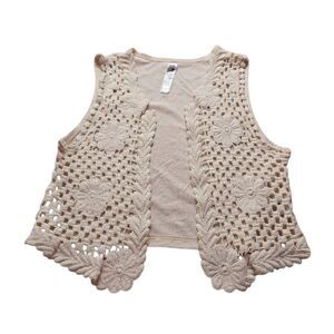 Beautees crochet cream vest S